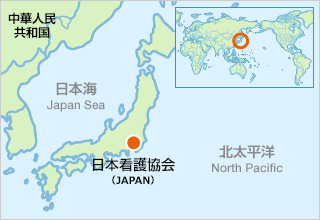 世界地図：日本